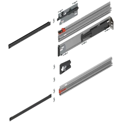 Система розсувних дверей Revego UNO + UNO з цоколем ліва 2707–2856 мм