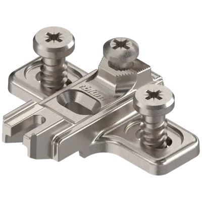 Монтажна планка MODUL для завіс під фальш-панель хрестоподібна 3 мм з вмонтованими єврогвинтами